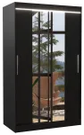 Riidekapp ADRK Santos LED, must v., 58 cm x 120 cm x 200 cm, peegliga