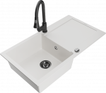 K&ouml;&ouml;givalamu koos kraaniga Mexen Leo, vaik/graniit, 90 cm x 50 cm x 19 cm, valge