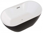 Vann, teisaldatav Besco Navia Black&White Matt, 160 cm x 80 cm x 60 cm, ovaalne, valge/must