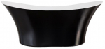 Vann, teisaldatav Besco Amber Black&White, 170 cm x 80 cm x 72 cm, ovaalne, valge/must