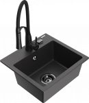 K&ouml;&ouml;givalamu koos kraaniga Mexen Milo, vaik/graniit, 43.5 cm x 41 cm x 17.1 cm, valge/must