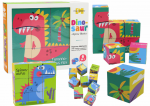 Puidust klotsid, pusle Lean Toys Dinosaur 6in1, 6 cm, mitmev&auml;rviline, 9 tk