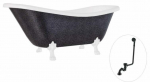 Vann, teisaldatav Besco Otylia Glam, 170 cm x 77 cm x 68.5 cm, ovaalne, valge/grafiit