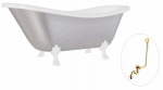 Vann, teisaldatav Besco Otylia Glam, 160 cm x 77 cm x 69.5 cm, ovaalne, kuldne/valge