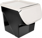 Kaanega hoiukarp, toidule/sibulate jaoks/kartulite jaoks Vilde, 13 l, valge v./must v., 27.5 x 26 x 34 cm