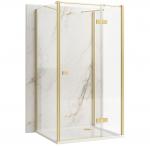 Du&scaron;ikabiin Rea Atlas II KPL-K4973, 3-seinaline, ristk&uuml;lik, aluseta, 80 cm x 100 cm x 200 cm, brushed gold/l&auml;bipaistev