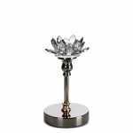K&uuml;&uuml;nlahoidja Dalia, kristall/metall, &Oslash; 12 cm, 19 cm, must v.