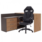 M&auml;ngulaua ja tooli komplekt Dany Drift, 120 cm x 50 cm, 76 cm, must v./hall v./artisan oak