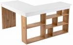 Nurga kirjutuslaud Nordure Vesper, 120 cm x 130 cm, 72 cm, valge v./atlantic pine