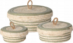 Korvide komplekt, esemete hoidmiseks Home Styling Collection 70025, roheline v./pruunikas v., 26 x 26 x 10 cm