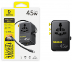 Adapter Baseus PicoGo AG11, USB Type C/2 x USB Type A/2 x AC, must v., 45 W