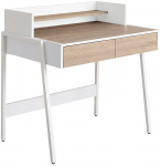 Kirjutuslaud sahtlitega Akord Furniture Factory Flux, 48 cm x 78 cm, 95 cm, valge v./sonoma tamm v.