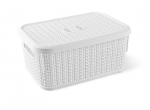 Kaanega hoiukarp 8691459017066, 6 l, valge v., 28.5 x 12.5 x 20 cm