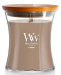 K&uuml;&uuml;nal, l&otilde;hna WoodWick Medium Hourglass Cashmere, 80 h, 275 g, Pruun v.
