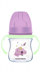 Laia kaelaga pudel beebidele Canpol Babies EasyStart Sleepy Koala, 120 ml, 0 kuud, l&auml;bipaistev/roosa