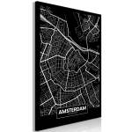Reproduktsioon Artgeist Dark Map Of Amsterdam, k-b-0079-b-a, 20 cm x 30 cm