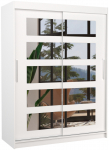 Riidekapp ADRK Murani, valge v., 150 cm x 58 cm x 200 cm, peegliga