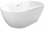 Vann, teisaldatav Besco Navia, 160 cm x 80 cm x 60 cm, ovaalne, valge/kroom