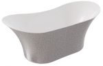Vann, teisaldatav Besco Amber Glam Silver, 170 cm x 80 cm x 72 cm, ovaalne, h&otilde;be/must