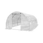 Akendega kaarjas kasvuhoone 18 m&sup2;, pol&uuml;et&uuml;leen, 6 x 3 m, valge v.