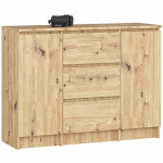 Kummut Akord Furniture Factory K100, tamm v., 76 cm x 35 cm x 101 cm