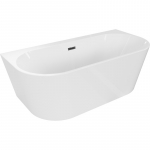 Vann seinaga, teisaldatav Mexen Oval Plus, 170 cm x 80 cm x 58 cm, ovaalne, valge/must