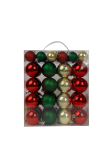 J&otilde;ulupuu m&auml;nguasjade komplekt Christmas Touch, kuldne v./punane v./roheline v., 4 - 6 cm, plastik, 50 tk