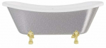 Vann, teisaldatav Besco Amelia Glam, 190 cm x 77 cm x 69 cm, ovaalne, kuldne/h&otilde;be