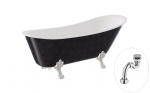 Vann, teisaldatav Besco Olaya Glam, 160 cm x 68 cm x 68 cm, ovaalne, kroom/grafiit