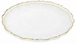 Desserditaldrik magustoidu Homla Lisala, 21 cm x 21 cm x 1 cm, l&auml;bipaistev v./kuldne v.