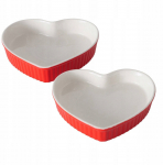 Keraamiline k&uuml;psetusvorm, komplekt Boltze Sweetheart 96607, valge v./punane v., 22 cm x 22 cm