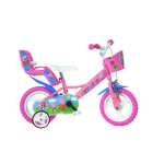 Lisaratastega laste jalgratas, laste Dino Bikes Peppa Pig 124RL-PGS, sinine v./roosa v., 12"