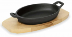 Kahjustatud pakendiga toode. Serveerimiskomplekt, pann puidust alusega Was, 21.5 cm x 4.5 cm, 15.5 cm, 2 tk, Pruun v./Must v.