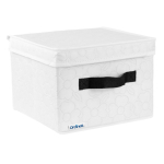 Kaanega hoiukarp, esemete hoidmiseks Ordinett 126183004, valge v., 25 x 25 x 19 cm