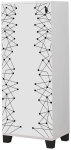Kahjustatud pakendiga toode. Kingakapp Kalune Design Filinta 801, valge v./must v., 38 cm x 50 cm x 127 cm