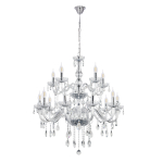 Kristall-l&uuml;hter rippuv Candellux Lighting Cristallo 30-30399, E14, 15 x 40 W, l&auml;bipaistev v. / kroom v.