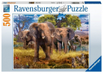 Pusle Ravensburger Elephant Family, 36 cm x 49 cm, 500 tk, mitmev&auml;rviline