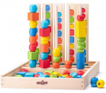 Hariv m&auml;ng WOODY Logic Game Beads, 33 cm, mitmev&auml;rviline, 55 tk