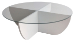 Kohvilaud Kalune Design Lily, l&auml;bipaistev v./valge v., 90 cm x 90 cm x 30 cm