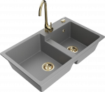 K&ouml;&ouml;givalamu Mexen Tomas, graniit, 80 cm x 50 cm x 19 cm, kuldne/hall