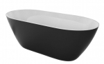 Vann, teisaldatav Besco Moya, 17 cm x 70 cm x 56 cm, ovaalne, valge/must