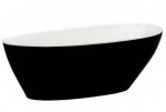 Vann, teisaldatav Besco Goya, 142 cm x 62 cm x 61 cm, ovaalne, valge/must