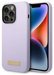 Telefoni &uuml;mbris Guess Logo Plate GUHMP14LSBPLU, Apple iPhone 14 Pro, violetne v.