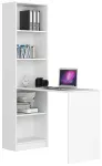 Kirjutuslaud ja riiul Akord Smart, 125 cm x 50 cm, 180 cm, valge v.