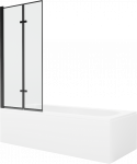 Vann seinaga, teisaldatav Mexen Vega, 70 cm x 160 cm x 40 cm, ristk&uuml;lik, valge/must