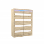 Riidekapp ADRK Martinez 150, valge v./pruunikas v., 58 cm x 150 cm x 200 cm