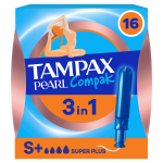 H&uuml;gieenilised tampoonid Tampax Compak Pearl Super Plus, 16 tk