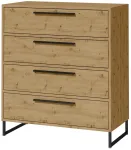 Kummut ADRK Aria, tamm v./must v., 90 cm x 40 cm x 80 cm