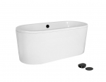 Vann, teisaldatav Besco Victoria, 160 cm x 75 cm x 63.5 cm, ovaalne, valge