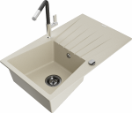 K&ouml;&ouml;givalamu koos kraaniga Mexen Cesar, graniit, 77.5 cm x 47 cm x 20 cm, beige+black/chrome